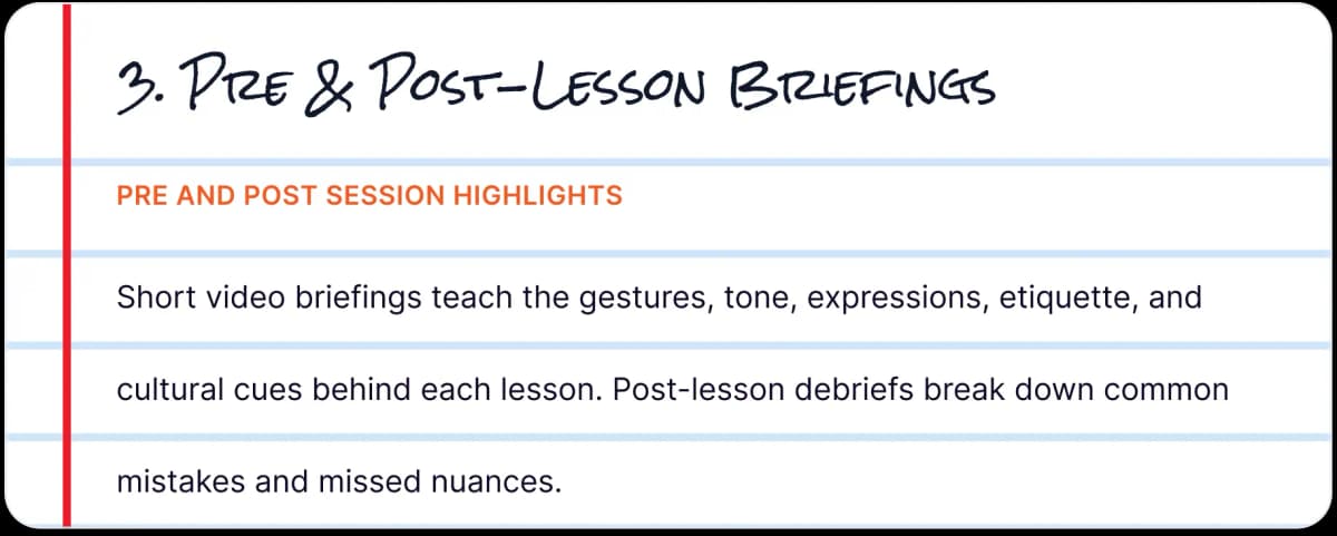 3. Pre & Post-Lesson Briefings